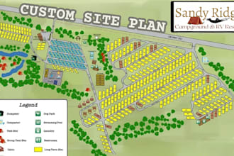 do 2d or 3d vector maps for campground, rv park, resort and property map
