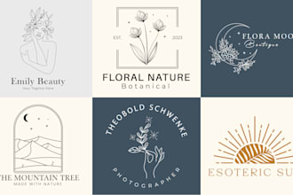 do wonderful floral, flower shop or farm, feminine logo and any graphic design