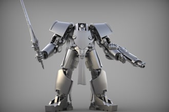 create articulated action figure, toys, robots 3d figurine stl for 3d printing