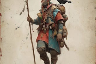 create a realistic character concept art