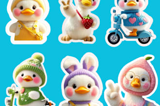 design cute animal stickers for digital planners or print