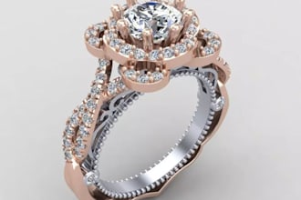 design custom 3d engagement ring, wedding, birthday, anniversary, gift ring stl