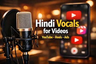 record energetic write catchy hindi vocals for youtube videos, reels and ads