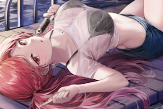 draw lewd, ecchi, sfw or no sfw anime character, chibi, fanart or your oc