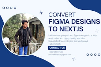 convert figma to nextjs tailwind CSS with typescript