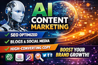 do ai content marketing, SEO content writing and ai copywriting