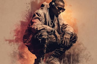eye catching aesthetic album illustration