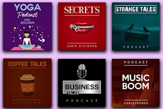 design creative podcast cover art, podcast artwork and podcast logo