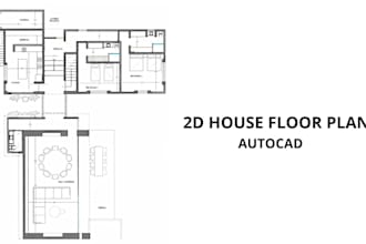design a 2d house floor plan in autocad