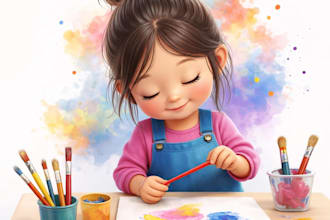 draw amazing 3d children book illustration and children story book for kids