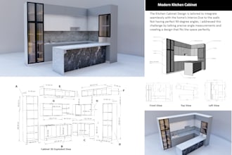 create furniture,and cabinet design with 3d models,and drawings