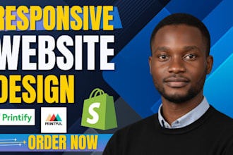 design redesign stunning shopify pod shopify website with printify or printful