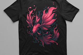 create a custom anime illustrated t shirt design