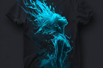 do trendy graphic t shirt design and custom t shirt illustration