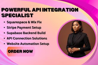 fix or develop squarespace website with API, wix API, stripe API, supabase