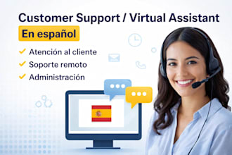customer support chat agent and virtual assistant in spanish
