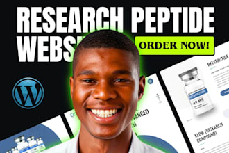 design research peptide website and peptide calculator for peptide marketing