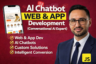 develop ai website, ai chatbot, ai web application, ai software, full stack web
