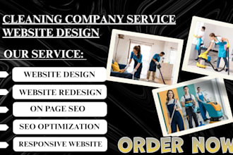 design a cleaning service website for residential, commercial cleaning, launch27