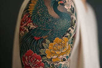 do a tattoo design in japanese style