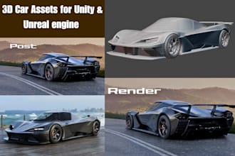 model 3d car 3d vehicles for unity 3d game assets VR ar unreal engine blender