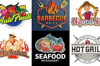 do restaurant, fastfood, BBQ, food truck and 3d food logo design