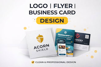 design professional logo, flyer and business card
