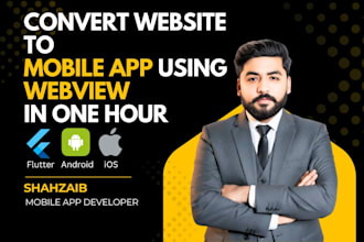 convert website to app, android app and ios app using webview