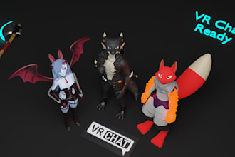 create a high quality custom furry 3d avatar