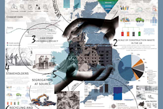 design architectural posters, thesis books, and portfolios
