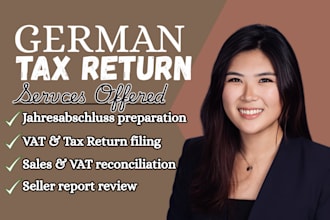 prepare german amazon jahresabschluss,vat returns, tax return, bookkeeping