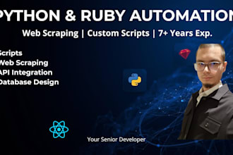 develop python or ruby scripts for automation and web scraping