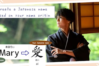 create a custom japanese name based on your names origin