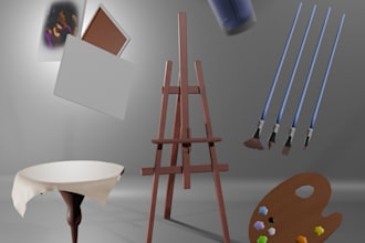 provide a low poly painting setup