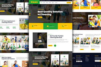 build cleaning service website, house, office cleaning, booking website