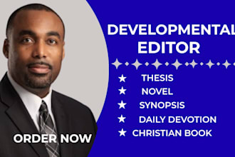 developmental edit thesis copy line edit novel synopsis proofread christian book