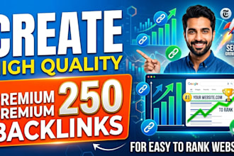 create high quality 250 premium quality backlinks for easy to rank website