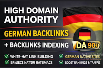 create high domain authority german backlinks indexing with link building