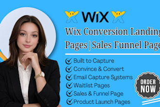 design wix conversion landing page funnel page product launch page waitlist page