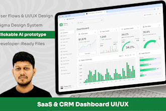 design saas CRM and ai dashboard UI UX in figma with a design system