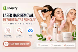 build modern laser hair removal shopify store mesotherapy, skincare website