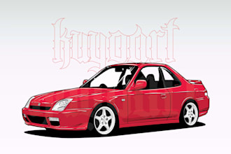 convert your car into a friendly cartoon illustration