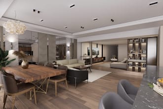 design a neoclassical interior design with realistic render