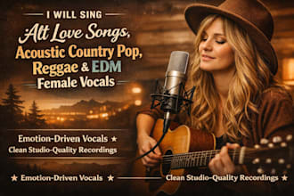 sing alt love song, acoustic guitar country pop ballad reggea edm female singer