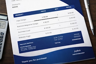 design an official and professional business invoice