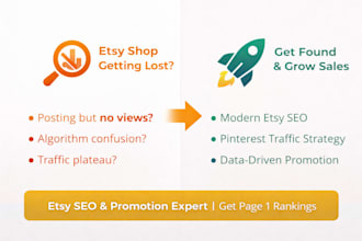 etsy seo pinterest marketing etsy promotion esty shop  audit etsy keywords
