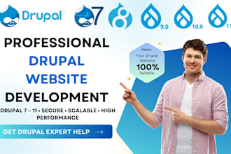 develop drupal design your drupal website, fix issues updates and migration