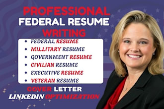 write a federal usajobs resume, ksa responses, ats resume and cover letter