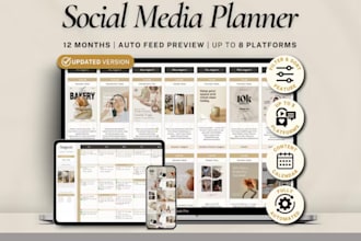 design a professional 2026 social media and self care planner