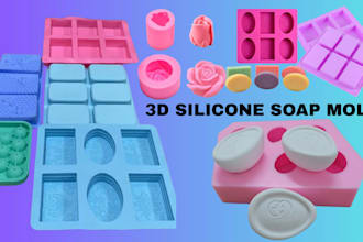 custom 3d silicone mold for resin soap plastic candle casting injection mold
